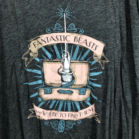 Fantastic Beasts Long Sleeved Shark Bite Tunic Top Blouse SZ L - Picture 8 of 9